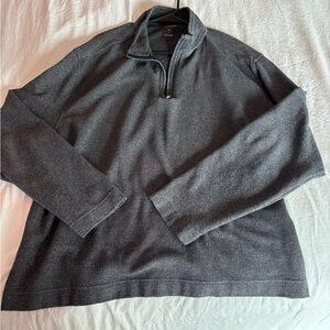 Van Heusen Dark Grey Quarter Zip Pullover Sweater Oversized Mens XXL Classic Fit